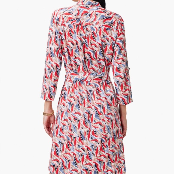 NIC + ZOE Coral Waves Live In Belted Shirt Dress Multicolor with Pockets XL NWT - Picture 3 of 14